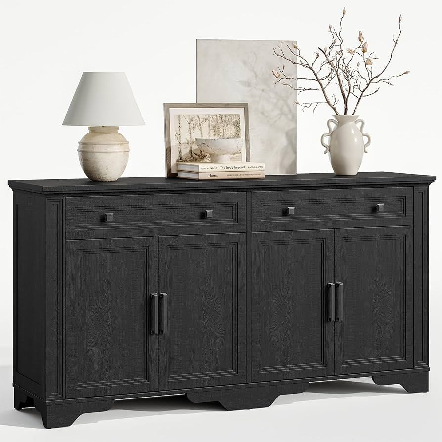 63 Inch Sideboard Buffet Cabinet, Large Credenza Storage Cabinet with Drawers & Doors, Wood Coffe... | Amazon (US)
