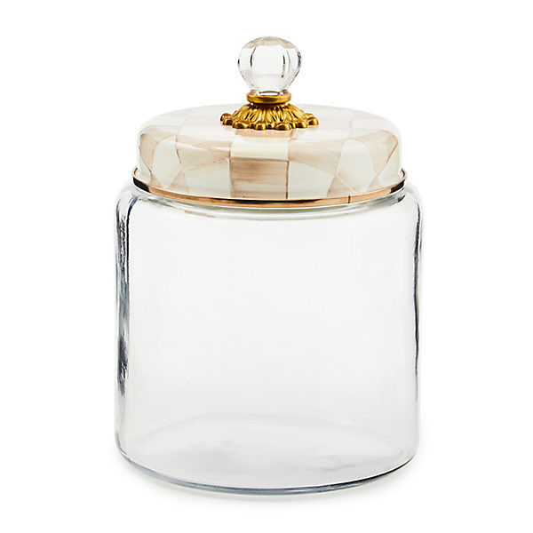 MacKenzie-Childs Mocha Check Large Kitchen Canister | MacKenzie-Childs
