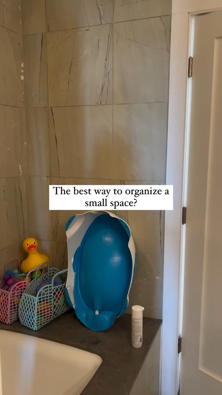 To maximize this space in this tiny bathroom we used Elfa behind the door organizers on both doors. We then used magnetic labels and a label maker to specify where things go. You can easily make this organization hack happen behind any door in your home! ⭐️🌟

#LTKKids #LTKFamily #LTKBaby