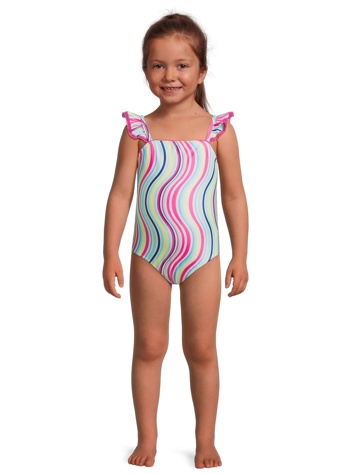 Wonder Nation Toddler Girl One-Piece Swimsuit, Sizes 12M-5T | Walmart (US)