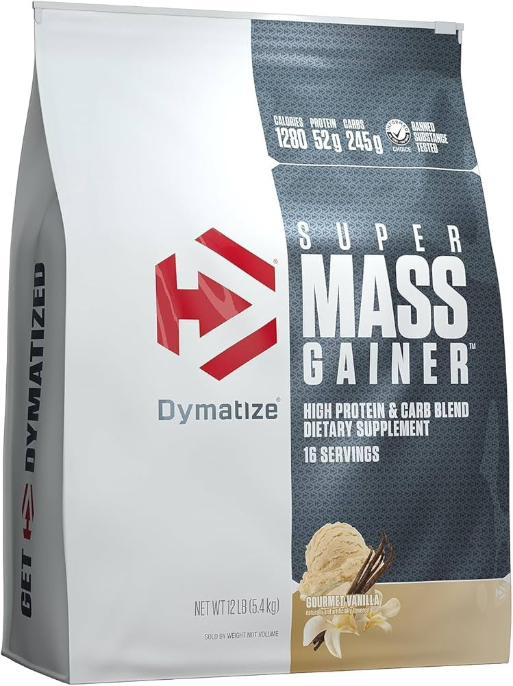 Dymatize Super Mass Gainer Protein Powder, 1280 Calories & 52g Protein, 10.7g BCAAs, Mixes Easily... | Amazon (US)