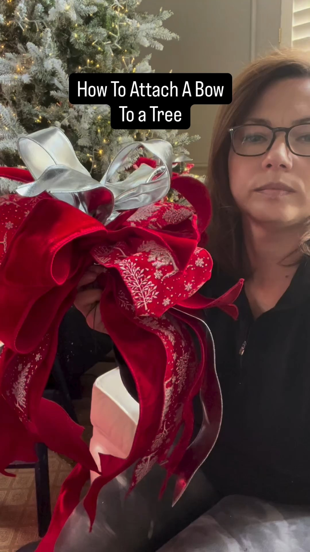 🎀 How to Attach a Bow to Your Christmas Tree 🎀

You’ve made your beautiful bow — now let’s attach it! ✨

Use the same wire you used to hold your bow together and wrap it securely around the branch. I like to attach mine **right on top of the branch** so the bow sits perfectly in the tree, facing upward for that full, designer look. 🌲

💬 Comment “Decor” for links to the ribbon I used!

#Christmas #Bow #Decorating #HolidayDecor #Ribbon #HolidayHangups #Decor #ChristmasDecor #ChristmasTree #MakeABowWithMe #Velvet #velvetribbon