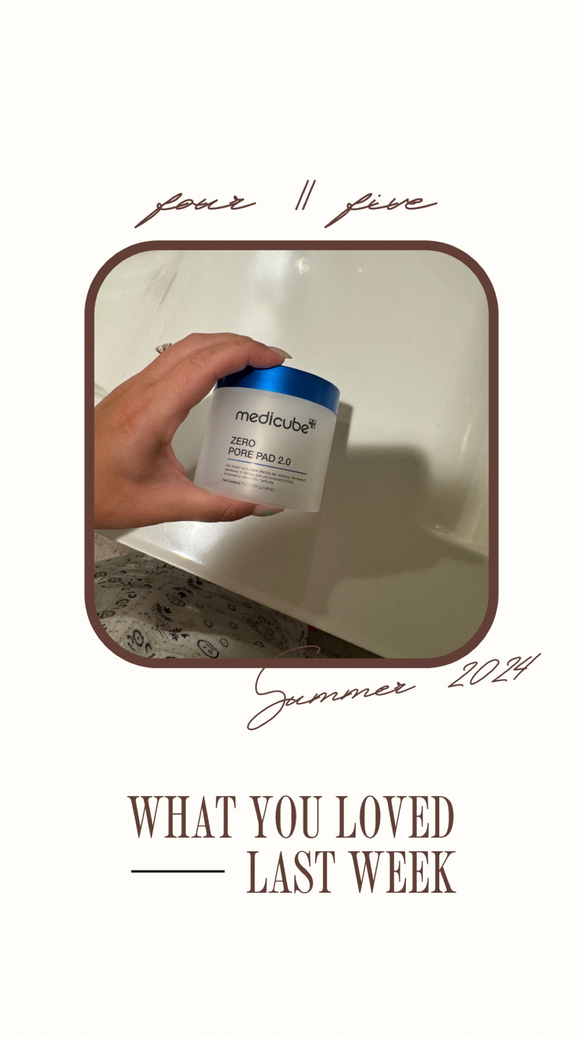 WHAT YOU LOVED LAST WEEK

Medicube pads, zero pore pads, favorite skincare, holy grail skincare

#LTKFindsUnder50 #LTKBeauty #LTKMidsize