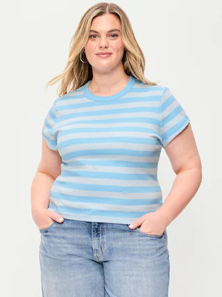 Snug Crew-Neck Ribbed T-Shirt | Old Navy (CA)