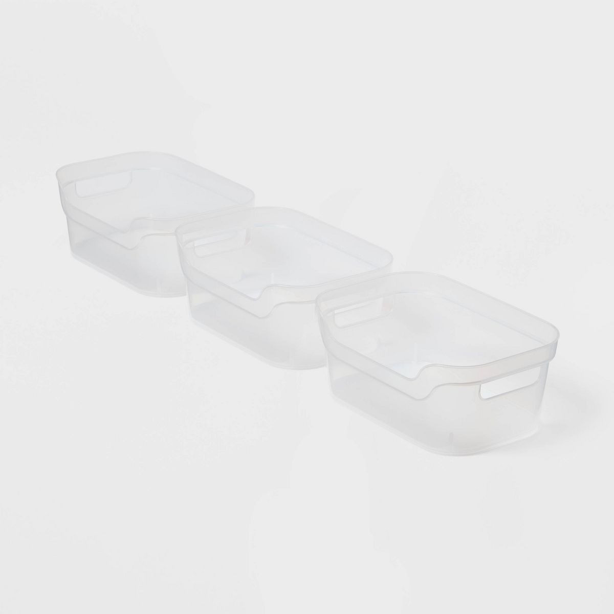 3pk Small Open Front Storage Bins Clear - Brightroom™: Portable Plastic Utility Tubs, Universal... | Target