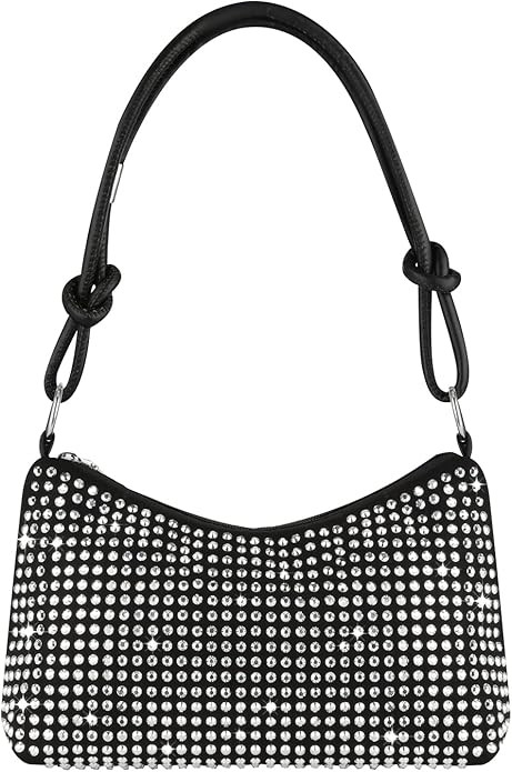 Clutch Purse for Women, Sparkly Hobo Bag, Stud Rhinestone Shoulder Bag, Bling Crossbody Handbag, ... | Amazon (US)