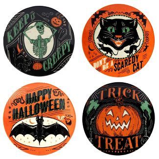 6&#34; Earthenware Scaredy Cat Canape Plates - Certified International | Target