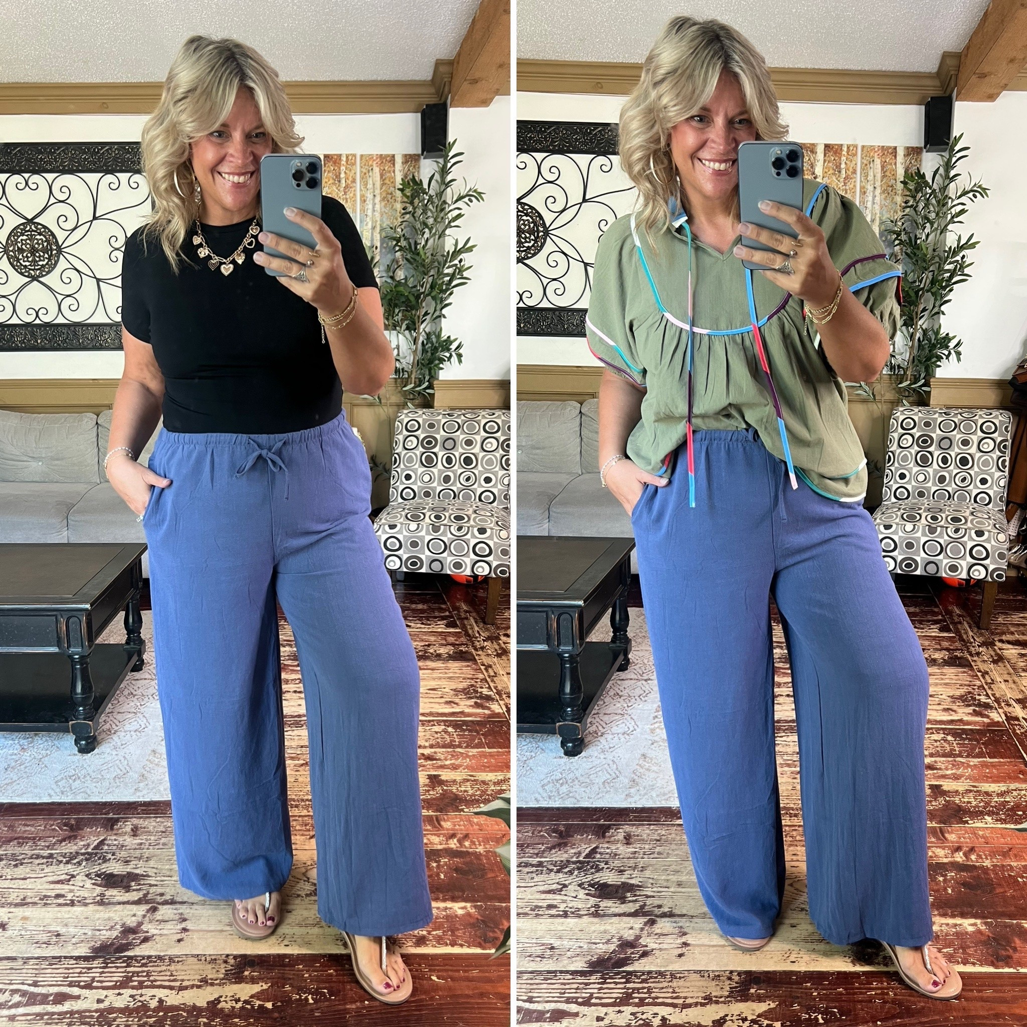 Size xl in all items- linen blend pants, flowy top and double lined top- casual summer outfit 

#LTKFindsUnder50 #LTKMidsize #LTKStyleTip