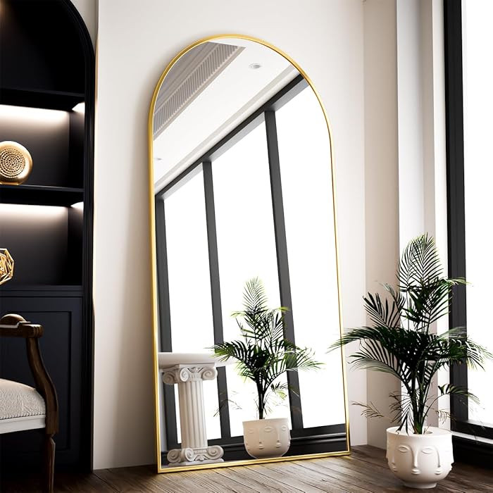 VooBang Oversized Full Length Mirror, 71" x 30" Arch Floor Mirror with Stand, Aluminum Alloy Fram... | Amazon (US)