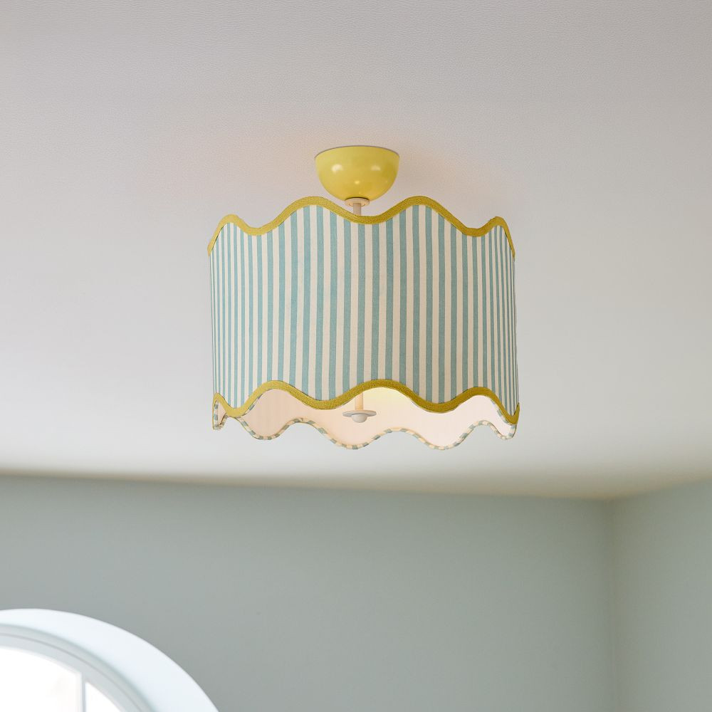 Pink Chicken Stripe Flush Mount (18") | West Elm (US)