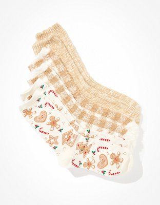 AE Christmas Crew Sock 3-Pack | American Eagle Outfitters (US & CA)