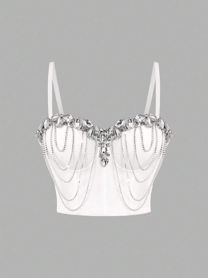 SHEIN ICON Women's Summer Tank Top With Rhinestone Decoration | SHEIN