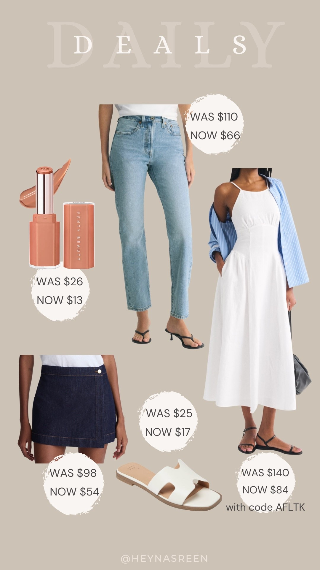 Daily deals on Fenty Beauty lip gloss, Levi’s jeans at Aritzia, Abercrombie white maxi dress, Madewell denim wrap skirt, and Target white sandals

#LTKBeauty #LTKSeasonal