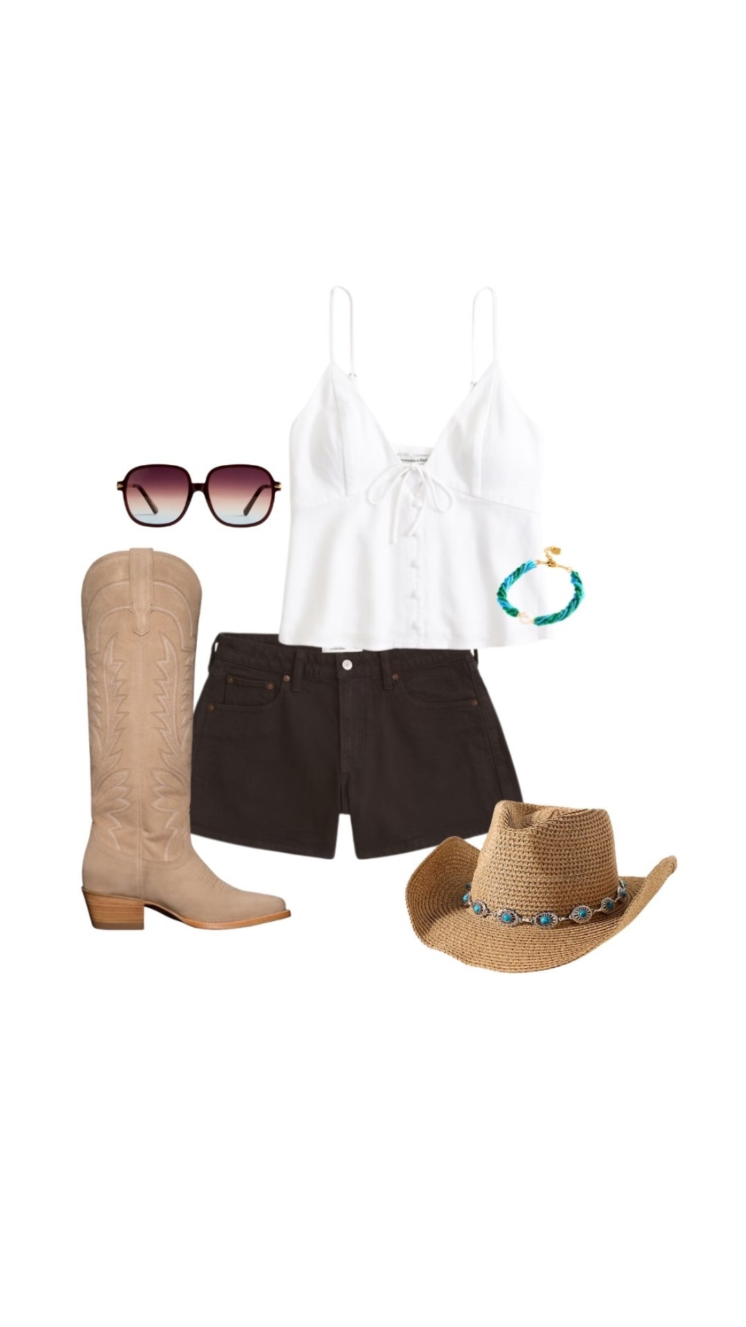 Country concert/ rodeo outfit formula: linen top, denim shorts, cowboy boots and hat

#LTKxAbercrombie

#LTKPetite #LTKSeasonal