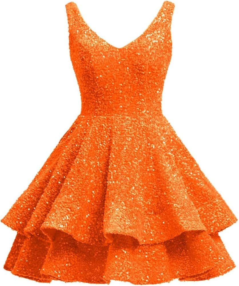 Sevintage Short 2026 Sparkly Sequin Homecoming Dress for Teen Tiered Corset Ball Prom Cocktail Pa... | Amazon (US)