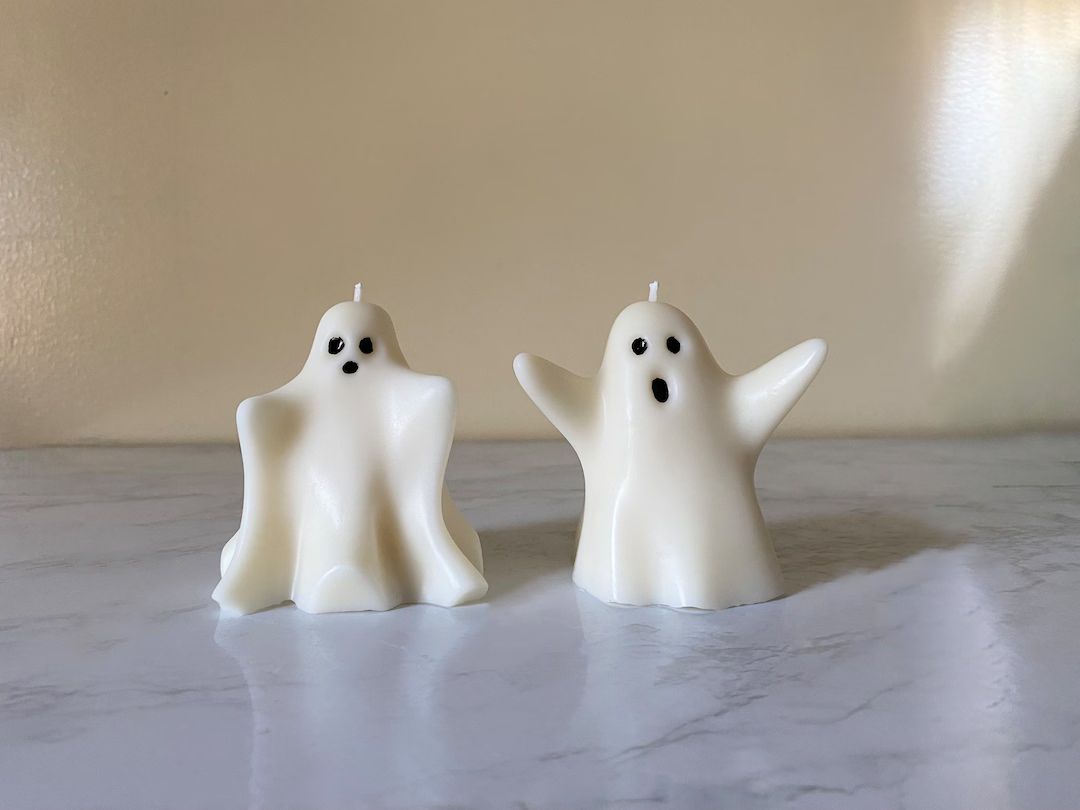 Set of 2 Ghost Candles / Halloween Decor /ghost Decoration / Halloween Ghost Candle / Cute Ghost ... | Etsy (US)