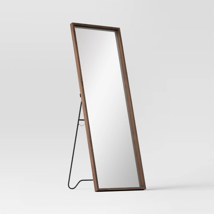 60" x 20" Walnut Hairpin Finish Floor Mirror Brown - Project 62™ | Target