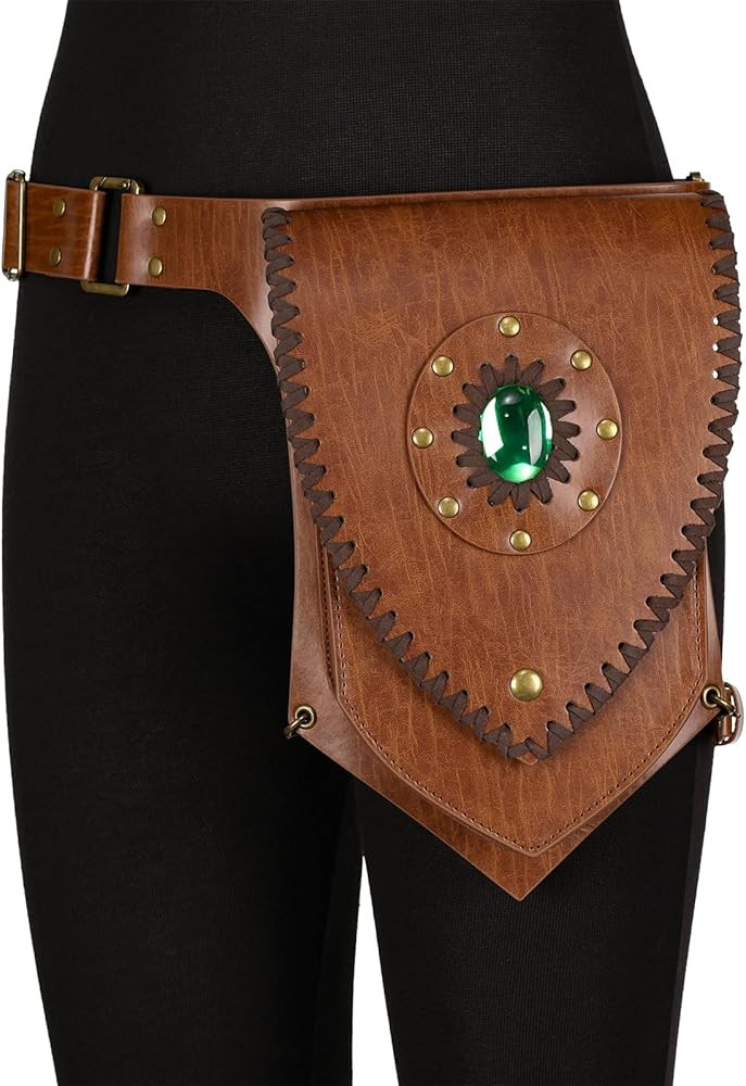 HiiFeuer Medieval Faux Leather Thigh Bag, Adjustable Drop Leg Pouch Renaissance Side Pack Belt Ba... | Amazon (US)