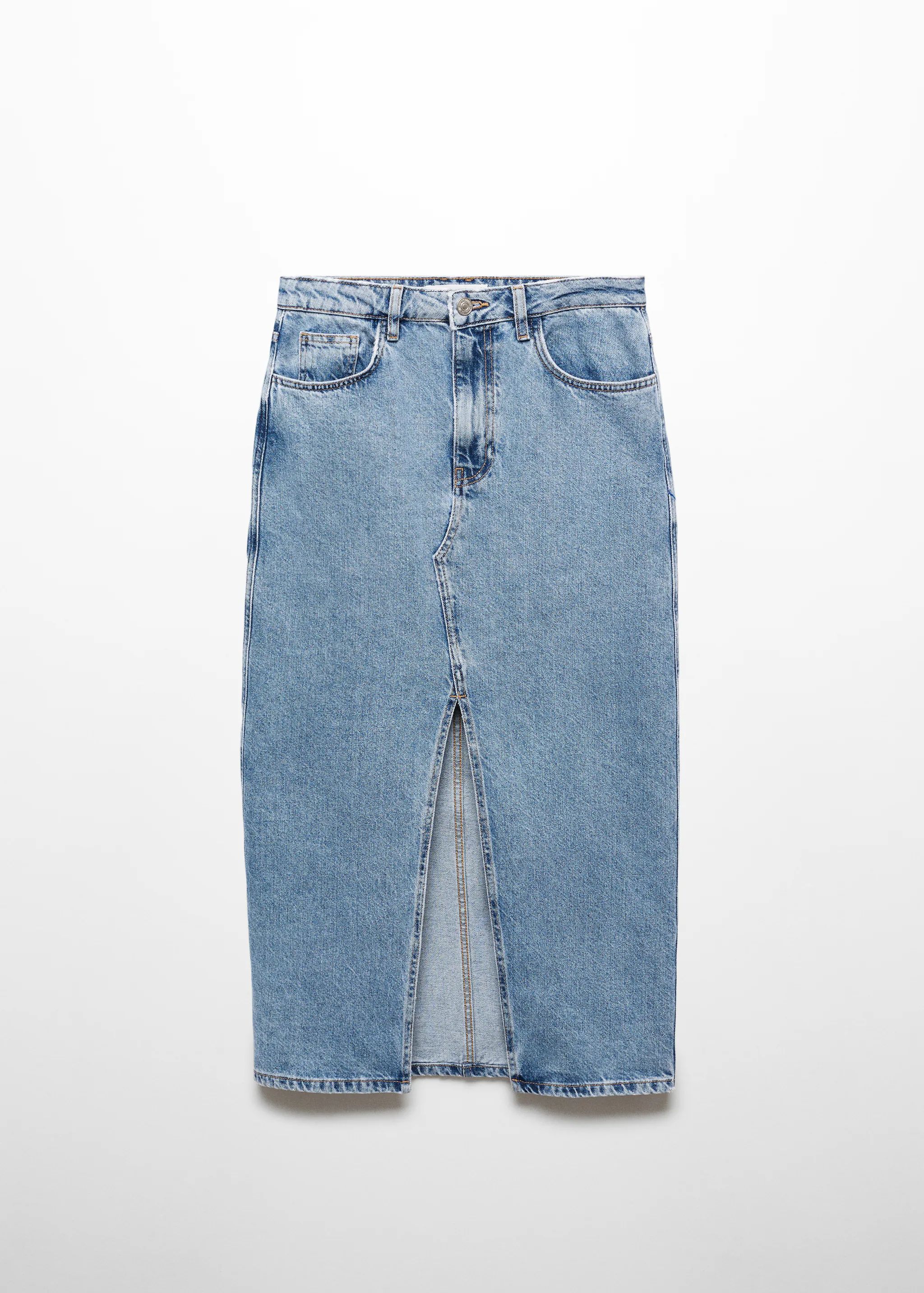 Denim midi-skirt - Woman | MANGO USA | MANGO (US)