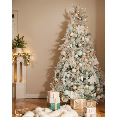 Frosted Prelit Artificial Christmas Tree | Wayfair North America