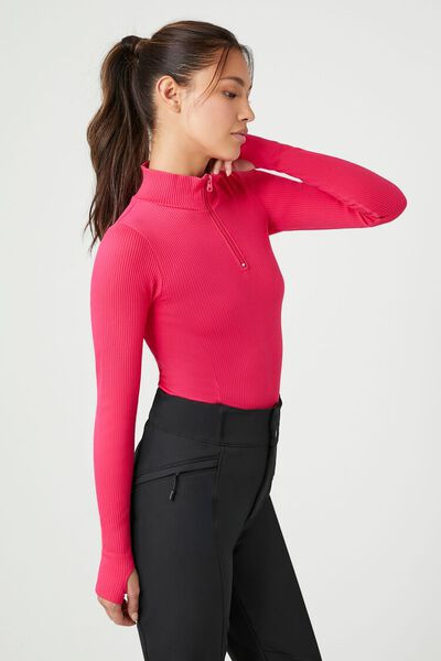 Seamless Half-Zip Bodysuit | Forever 21 (US)