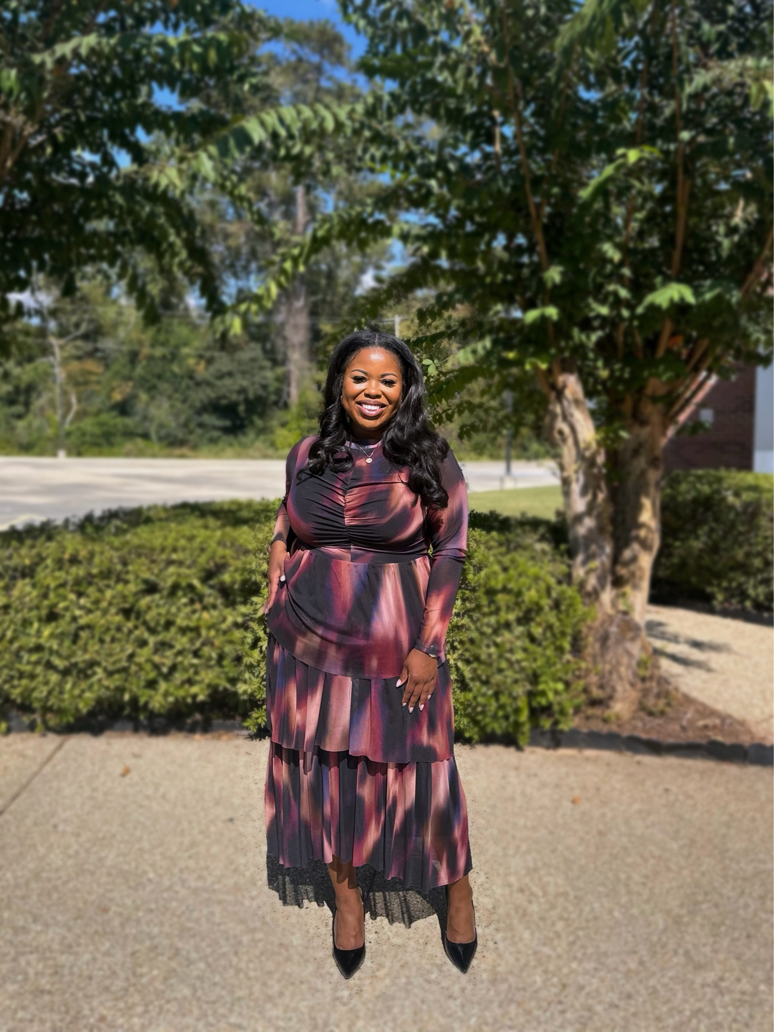 Loving this dress by Anne Klein! Wearing a size M. Very stretchy and forgiving. Shoes, Steve Madden. Dress available in black also  

#LTKWedding #LTKPlusSize #LTKMidsize