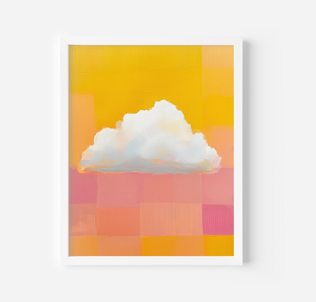 Checkered Cloud Print: Minimalist Abstract Wall Art (digital Download) - Etsy | Etsy (US)