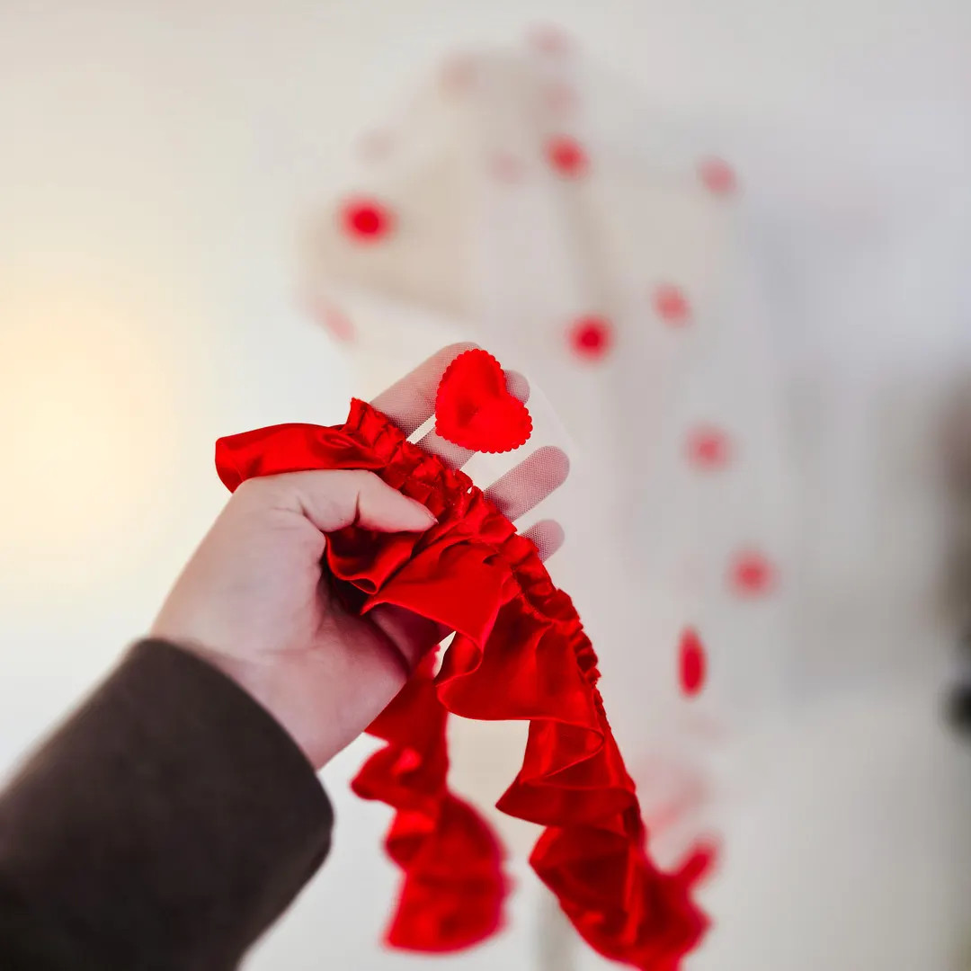 The Sweetheart / Candy Heart Wedding Veil in Red Limited Edition - Etsy | Etsy (US)