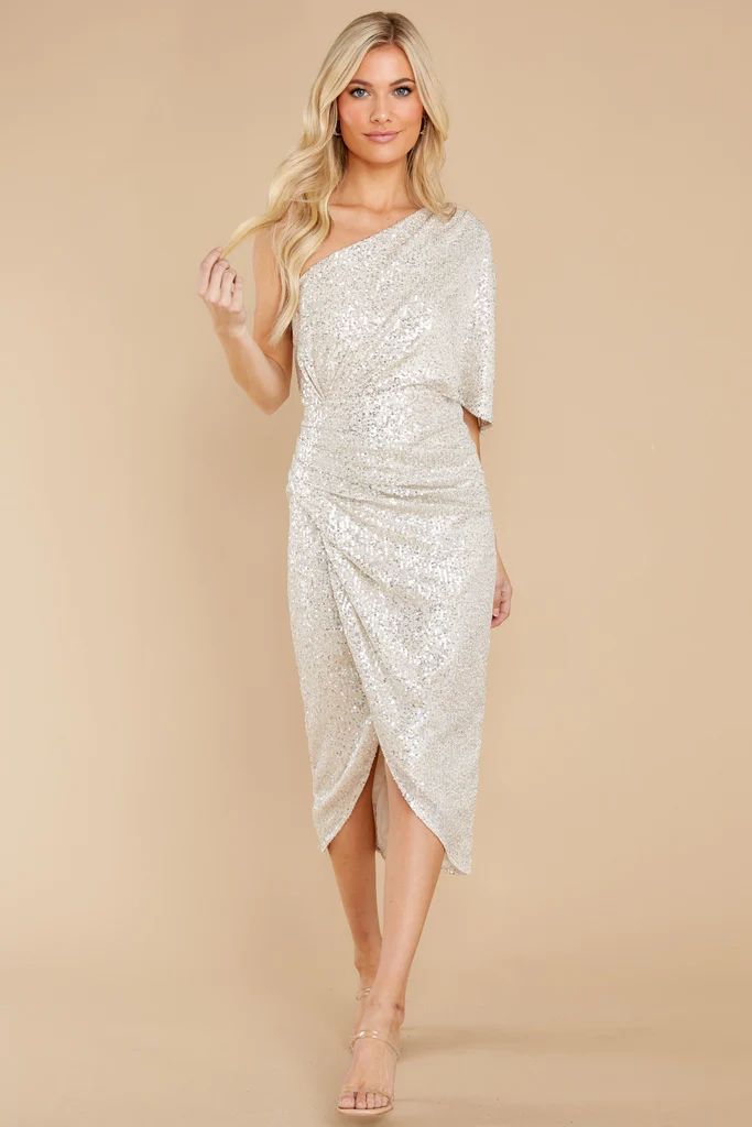 Without Rival Champagne Sequin Dress | Red Dress 