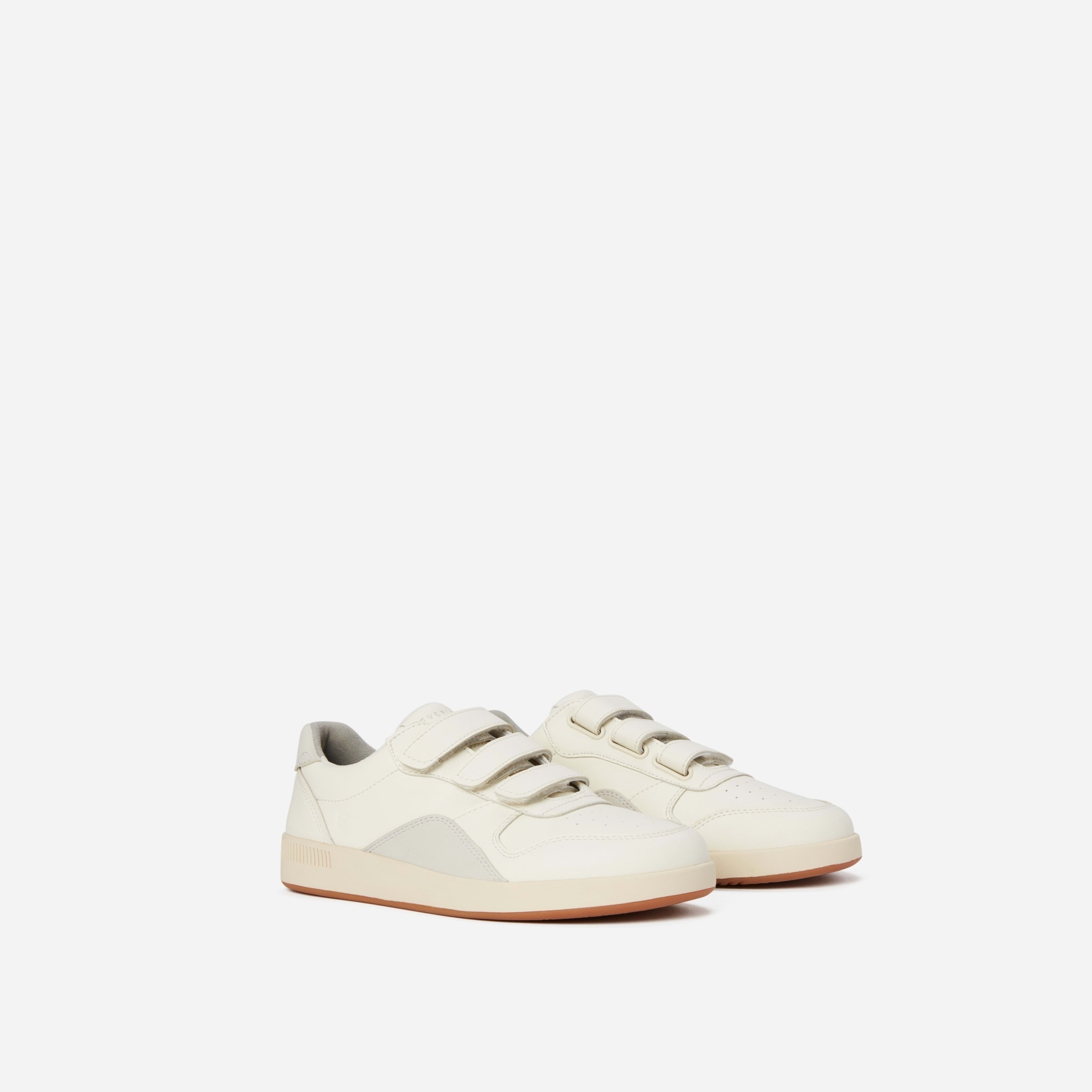 Women's ReLeatherÂ® Velcro Court Sneaker by Everlane in Off-White/Fog, Size W14.5M12.5 | Everlane