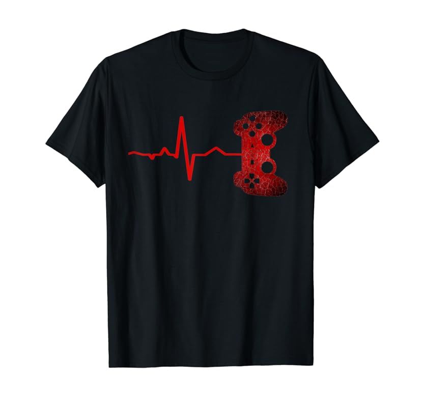 Gamer Heartbeat Video Games Gaming Boys Teens Men T-Shirt | Amazon (US)