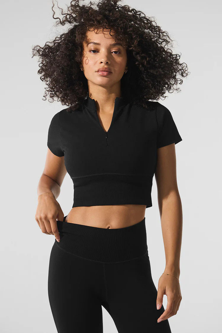 Seamless Winter Warm Plush Cropped Short Sleeve | Alo Yoga (US)