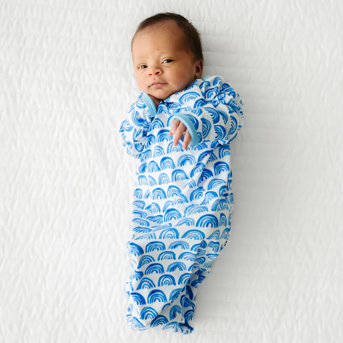 Blue Rainbows Infant Gown | Little Sleepies