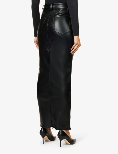 Womens BLACK001 Uniform Slim-fit Faux-leather Maxi Skirt 8 | Selfridges