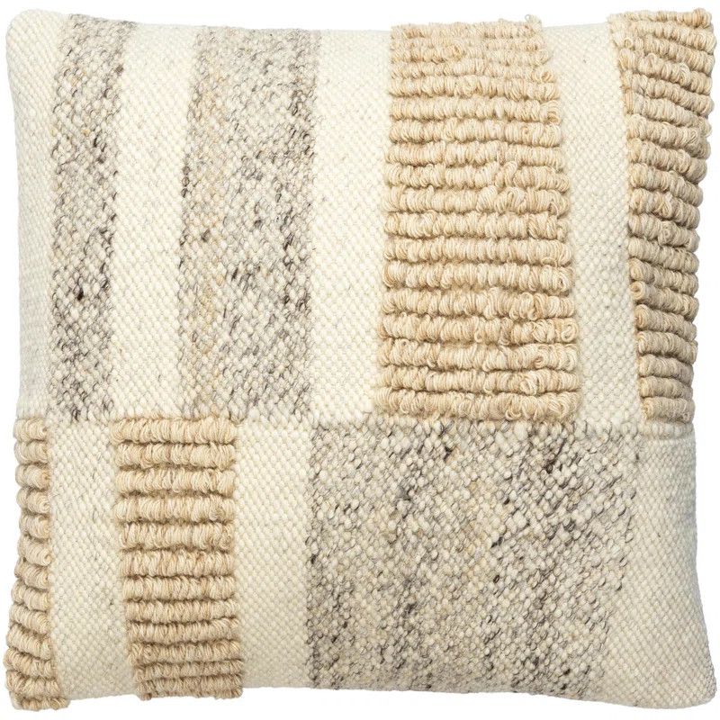 Sand Dunes Striped Wool Blend Reversible Pillow Cover | Wayfair North America