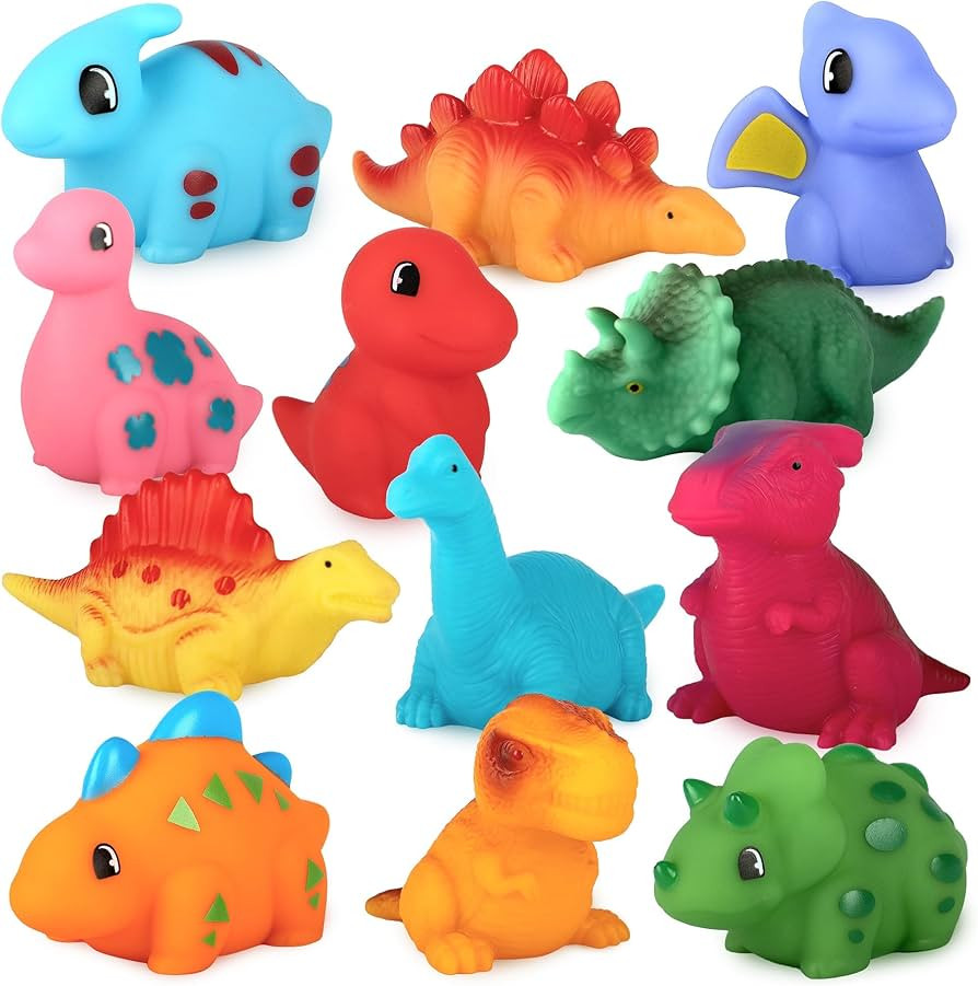 Ganowo 12PCS No Hole Dinosaur Bath Toys for Toddlers 1-3, Mold Free Baby Bathtub Pool Water Toys ... | Amazon (US)