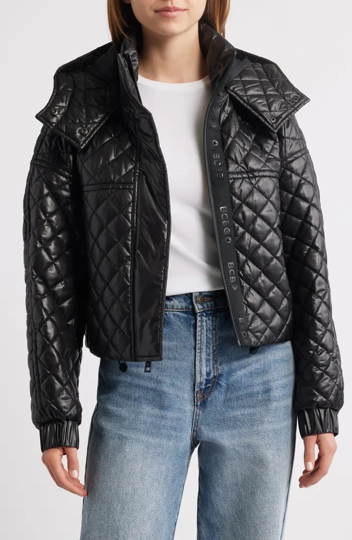 Quilted Hooded Crop Jacket | Nordstrom