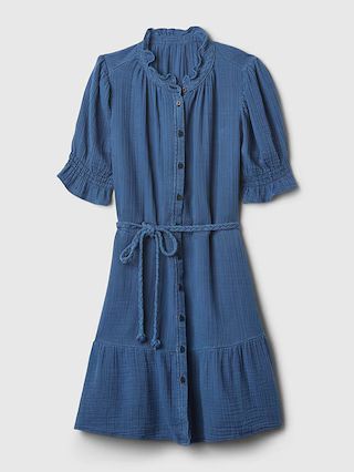 Crinkle Gauze Denim Mini Dress | Gap (US)
