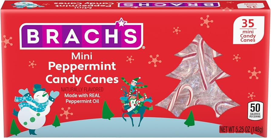 Brach's Bob's Mini Peppermint Candy Canes, 35ct - Individually Wrapped Holiday Classic, Perfect f... | Amazon (US)