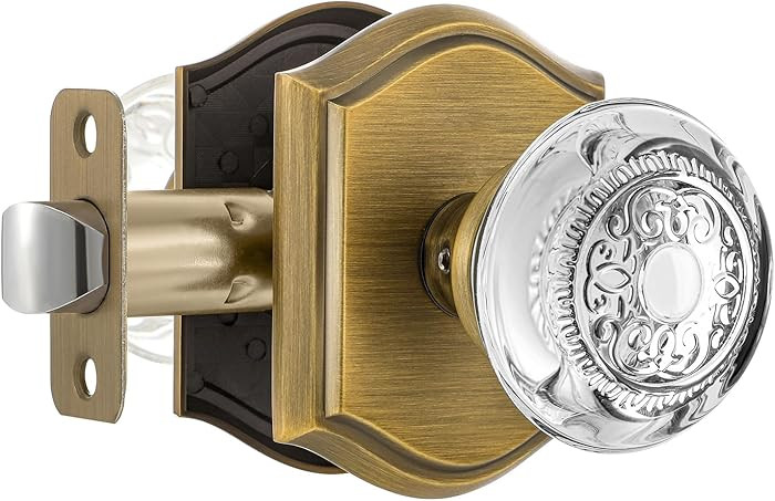 Crystal Door Knobs Interior, Vintage Passage Glass Antique Brass Door Knobs for Hall Closet, 1 Pa... | Amazon (US)
