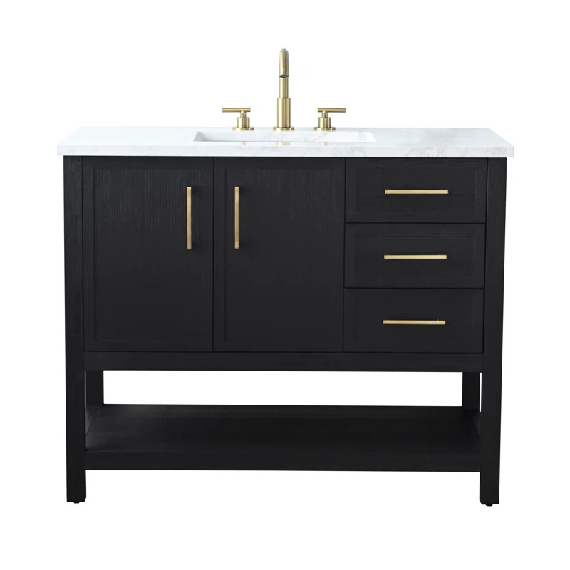 Stratford 42'' Single Bathroom Vanity with Engineered Stone Top | Wayfair North America