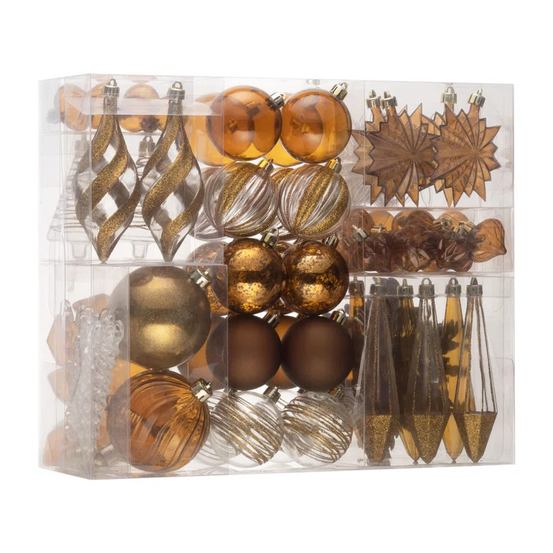 100ct Shatterproof Clear Christmas Ornaments | Wayfair North America
