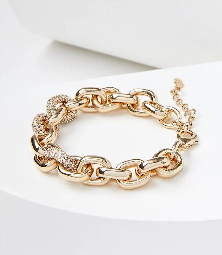 Pave Chain Link Bracelet | LOFT