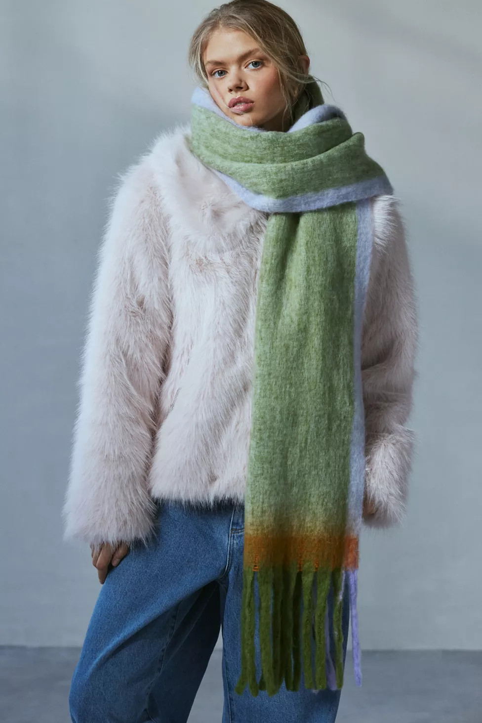 Cozy Oversized Woven Scarf | Urban Outfitters (US and RoW)