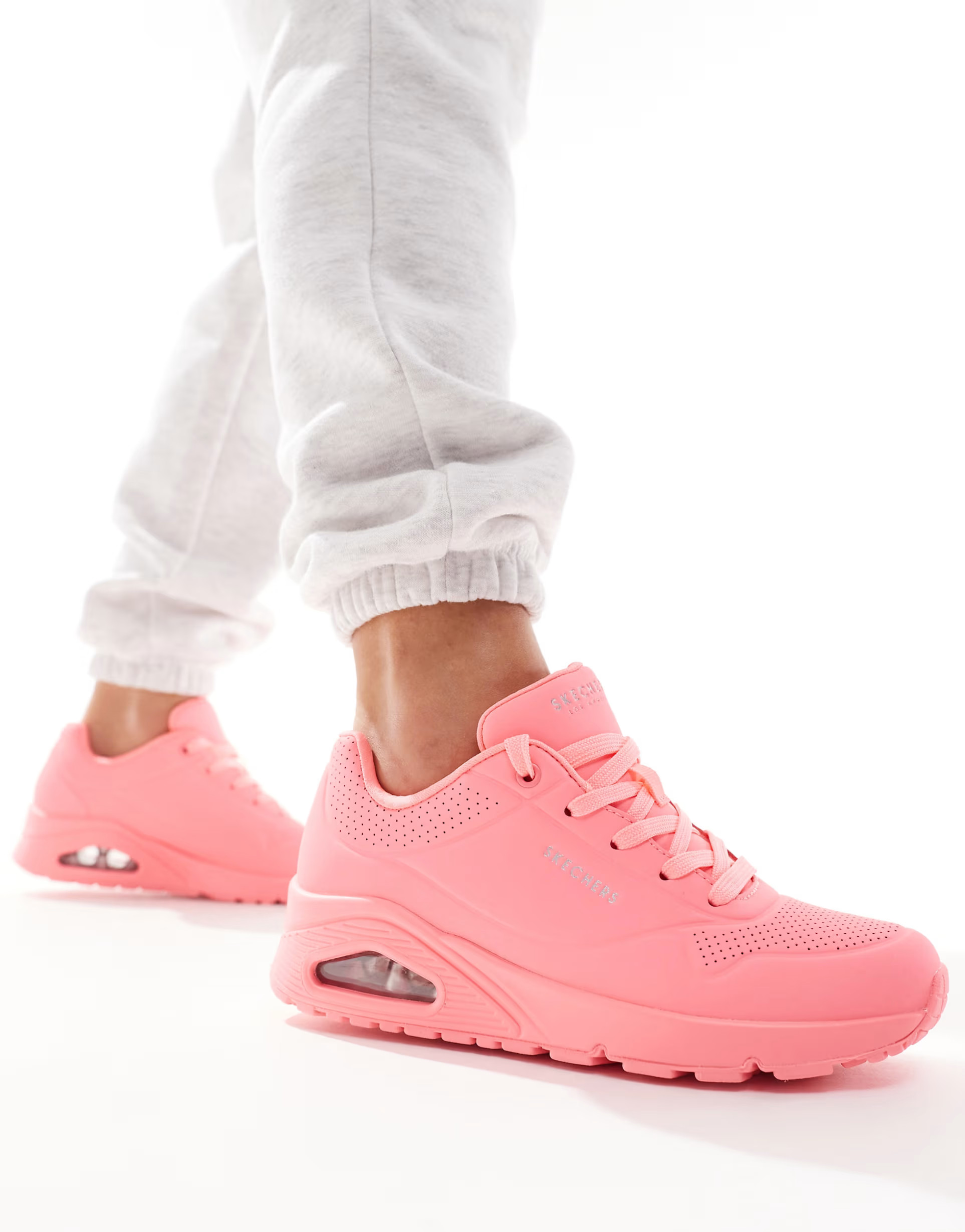Skechers Uno stand on air trainer in pink | ASOS (Global)