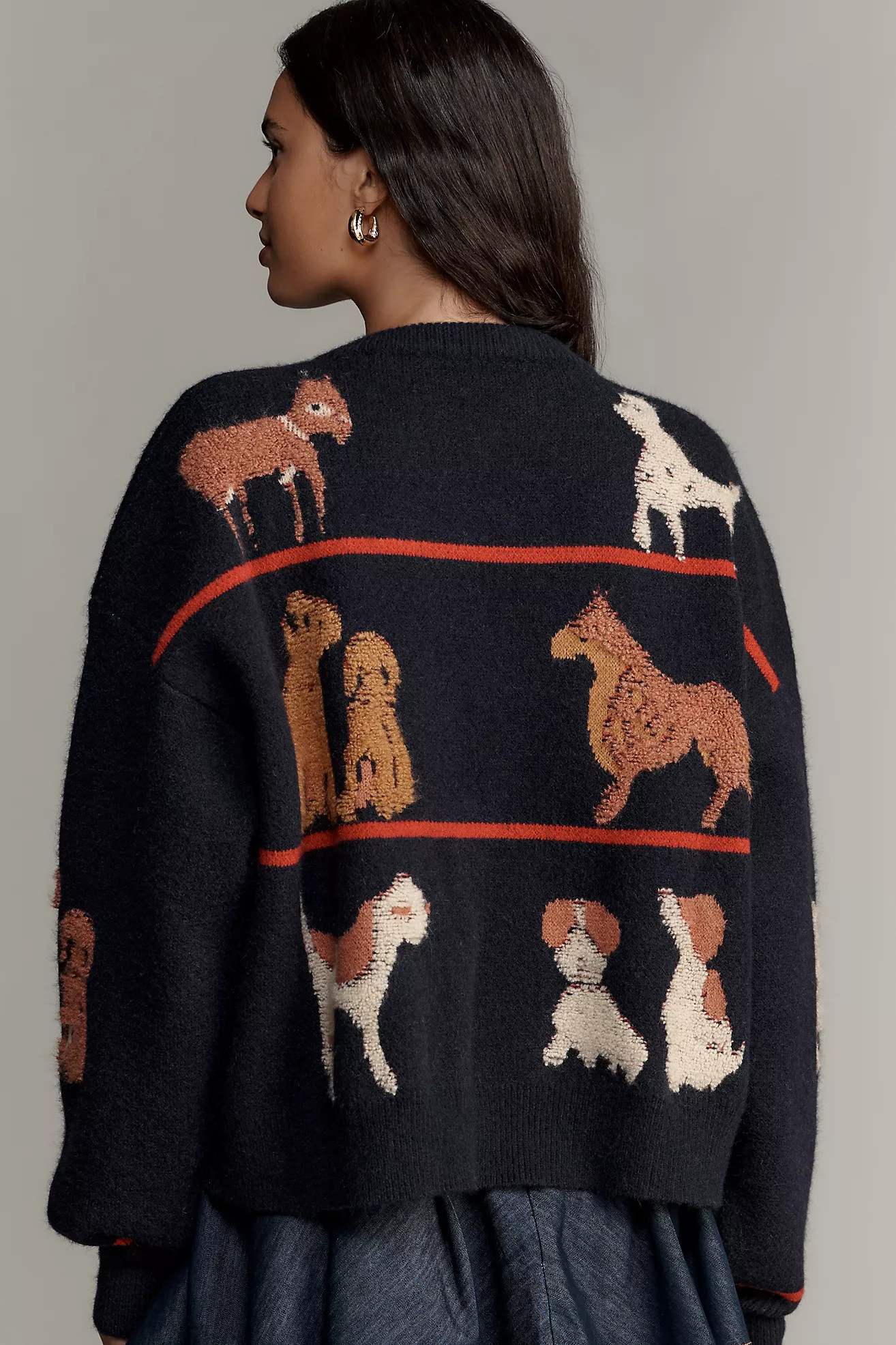 Maeve Dogs Tie-Front Cardigan Sweater | Anthropologie (US)