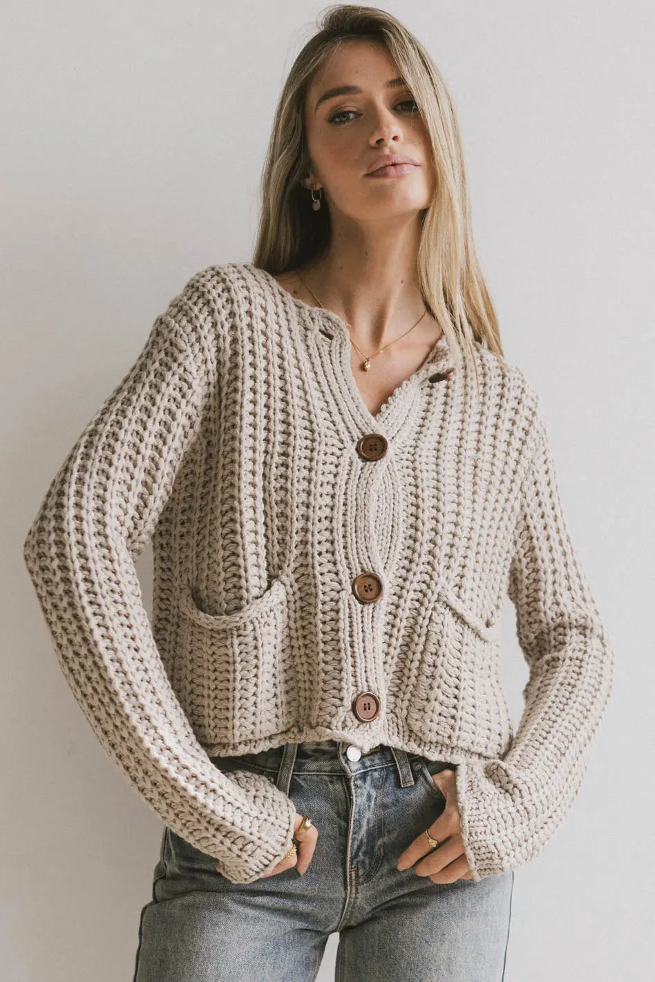 Luca Chunky Knit Sweater in Natural | Böhme US
