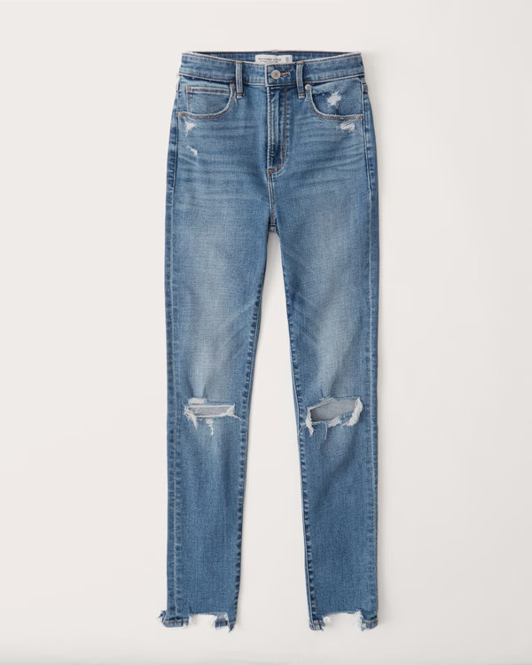 High Rise Super Skinny Ankle Jeans | Abercrombie & Fitch (US)