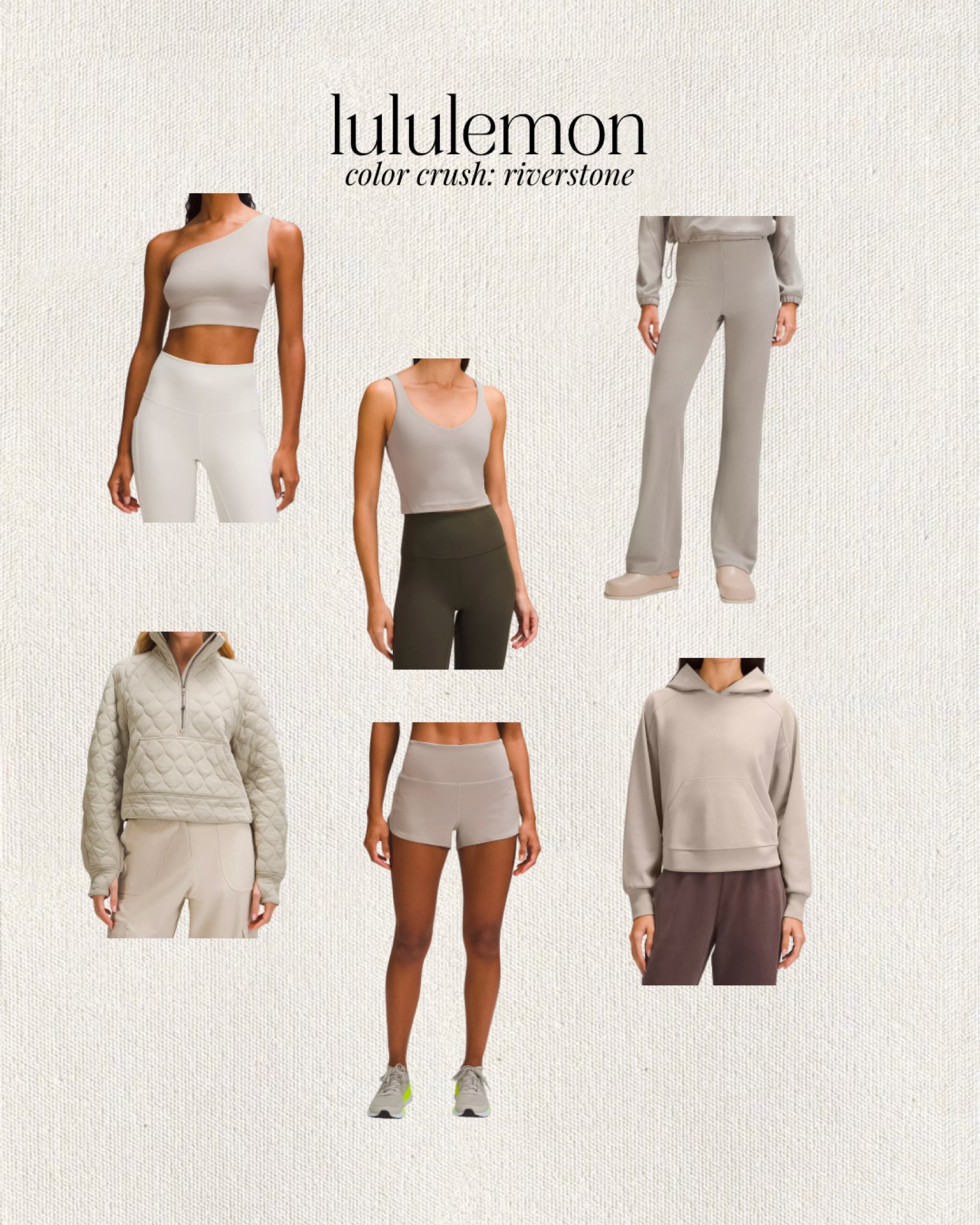 Lululemon new arrivals in shade Riverstone.

align legging, softstream pants and jacket, quilted jacket, activewear, workout wear, hoodie, align tank, one shoulder sports bra



#LTKfindsunder100 #LTKfitness