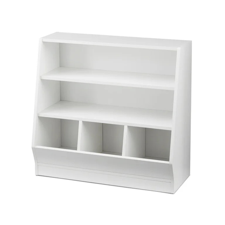 Your Zone Kids Bin Storage and Two Shelf Bookcase, White | Walmart (US)